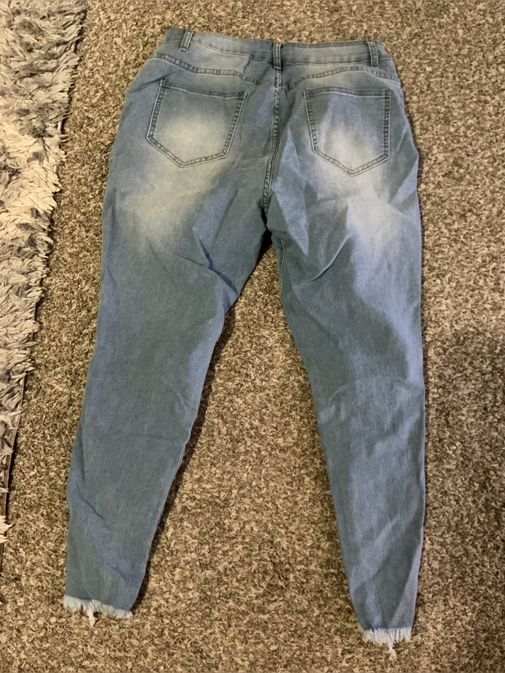 SHEIN Light Blue Skinny Jeans with Washed Fade